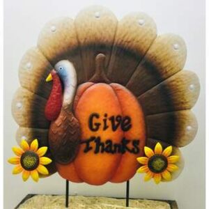 29”x25” Give Thanks Turkey on Two Poles